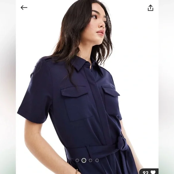 & Other Stories Jumpsuit Utility Boiler Suit Lyocell Button Belted Straight Leg - Picture 4 of 7